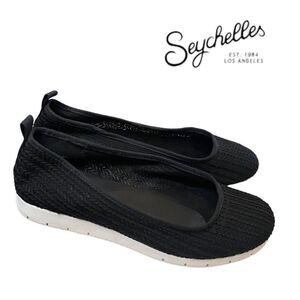 Seychelles Women's Black Slip-on Casual Ballet Flats 7.5 7.5W Wide